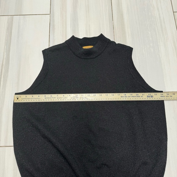 Ewear Womens 2X Black Merino Wool Rayon Sparkle Glitter Vest  Sleeveless Sweater - Picture 3 of 5